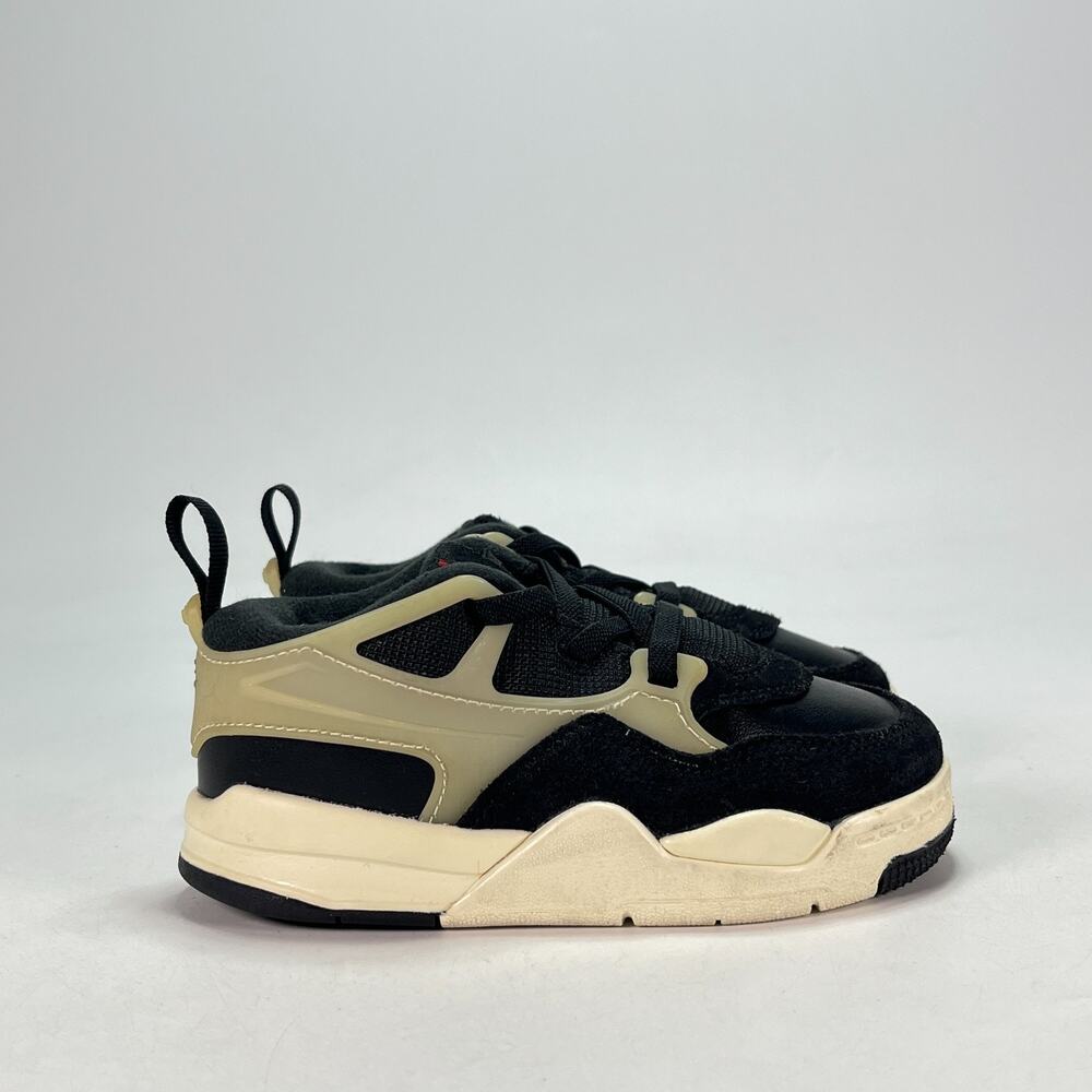 Jordan 4 RM Black Sail Coconut Milk Retro Casual Sneakers FQ7937-006 Kids Sz 8C